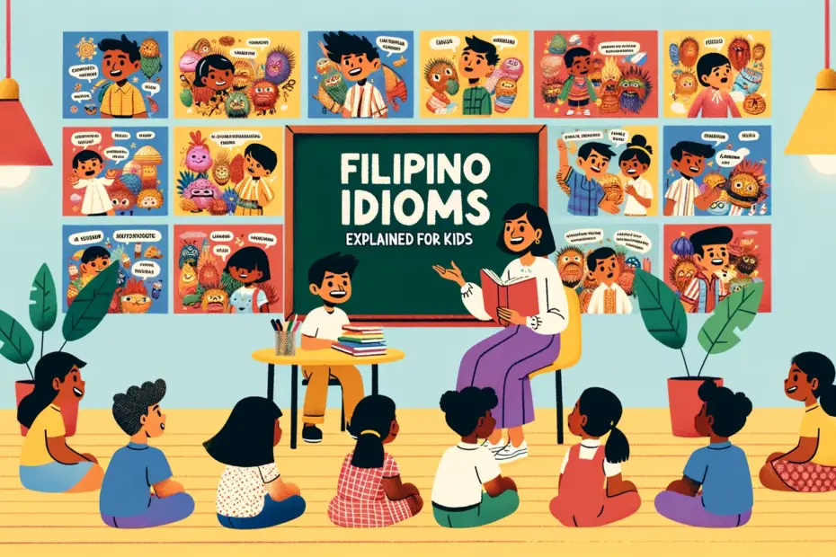 Photo of a teacher explaining Filipino Idioms to her class